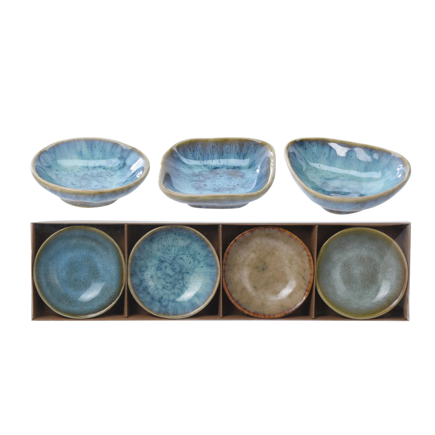 Excellent Houseware Snackschaaltjes Rustiek 4 Stuks 3 Assorti 6 Excellent Houseware Snackschaaltjes Rustiek 4 Stuks 3 Assorti - Afbeelding 4