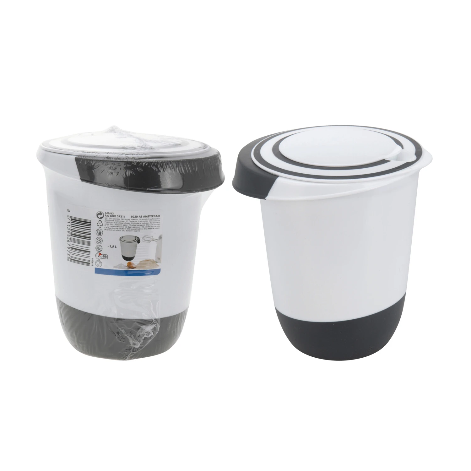 Merkloos Roerkom Met Deksel 1.5L 5 Merkloos Roerkom Met Deksel 1.5L - Afbeelding 3