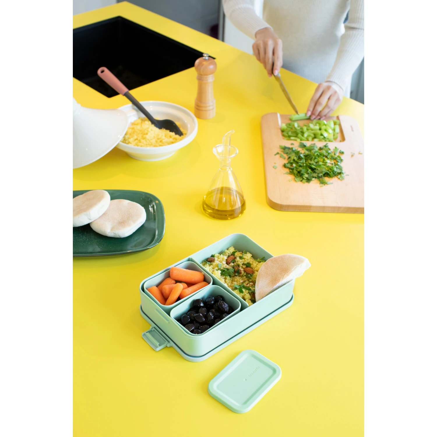 Brabantia Make & Take Bento Lunchbox Groot Jade Groen 8 Brabantia Make & Take Bento Lunchbox Groot Jade Groen - Afbeelding 6