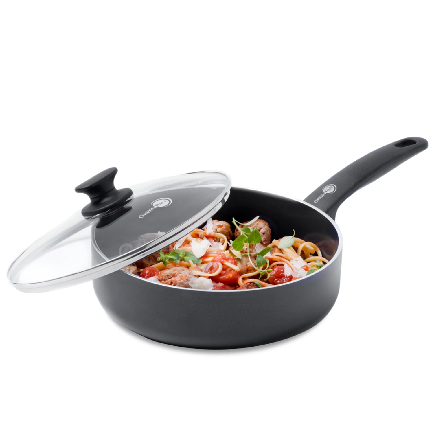 GreenPan Cambridge Black Hapjespan Met Deksel Ø24 Cm 4 GreenPan Cambridge Black Hapjespan Met Deksel Ø24 Cm - Afbeelding 2